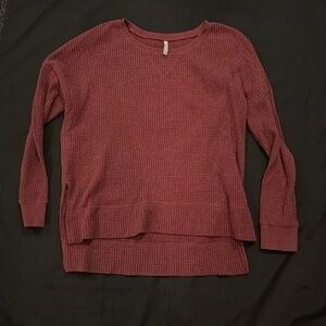 Z Supply Maroon waffle long sleeve